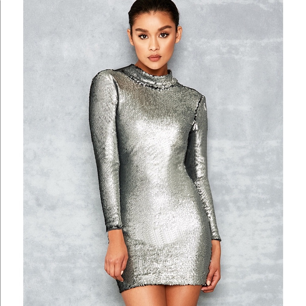 NWT Mistress Rocks Silver Sequin Glitter Dress